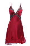 BLS - Harriet Silk And Chantilly Nighty - Burgundy