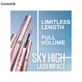 Maybelline New York Mascara, Volumizing & Lengthening Mascara, Washable Flake-Free Formula With Bamboo Extract & Fibres, Lash Sensational Sky High, Black