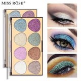 MISS ROSE 8 Colors Glitter Eyeshadow Palette (NEW)