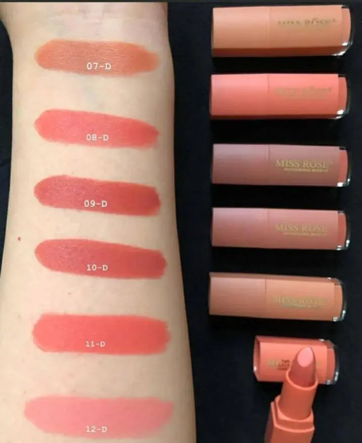 MISS ROSE Set of 6 Matte Waterproof Lipsticks