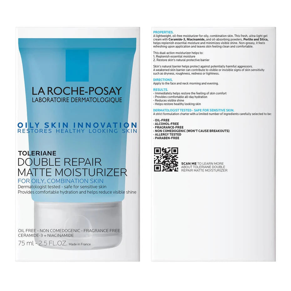 LA ROCHE POSAY TOLERIANE DOUBLE REPAIR MATTE FACE MOISTURIZER FOR OILY SKIN 75ml