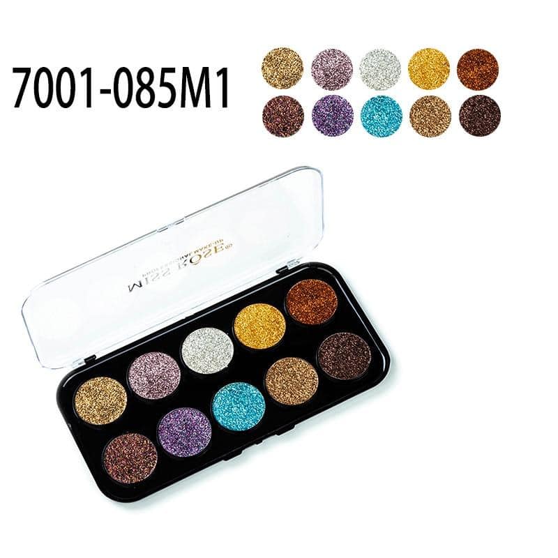 MISS ROSE 10 Colors Glitter Eyeshadow Palette