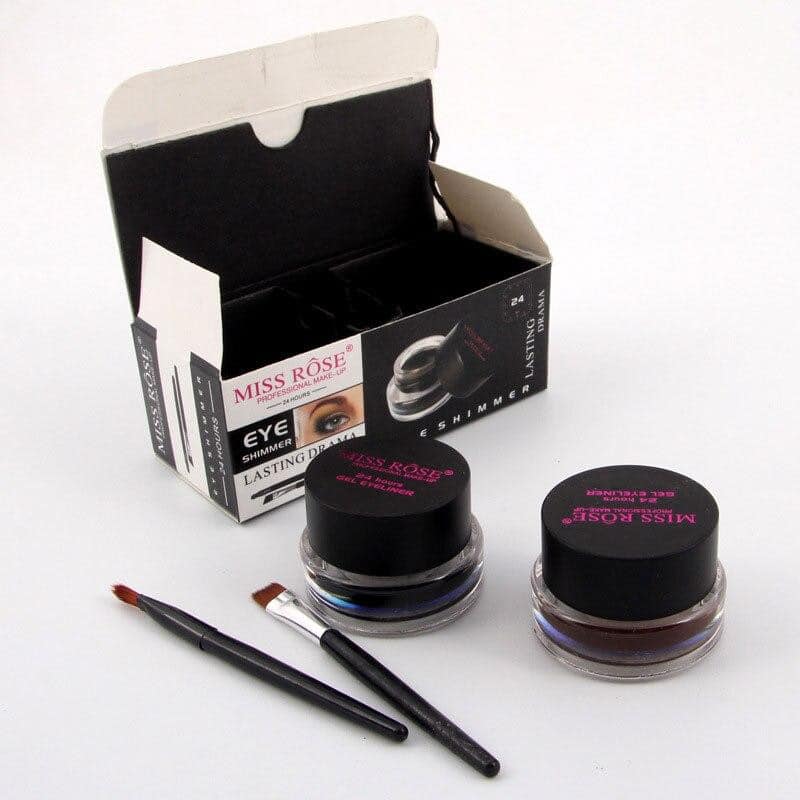 MISS ROSE Gel Eyeliner - 2 color set Black and Brown