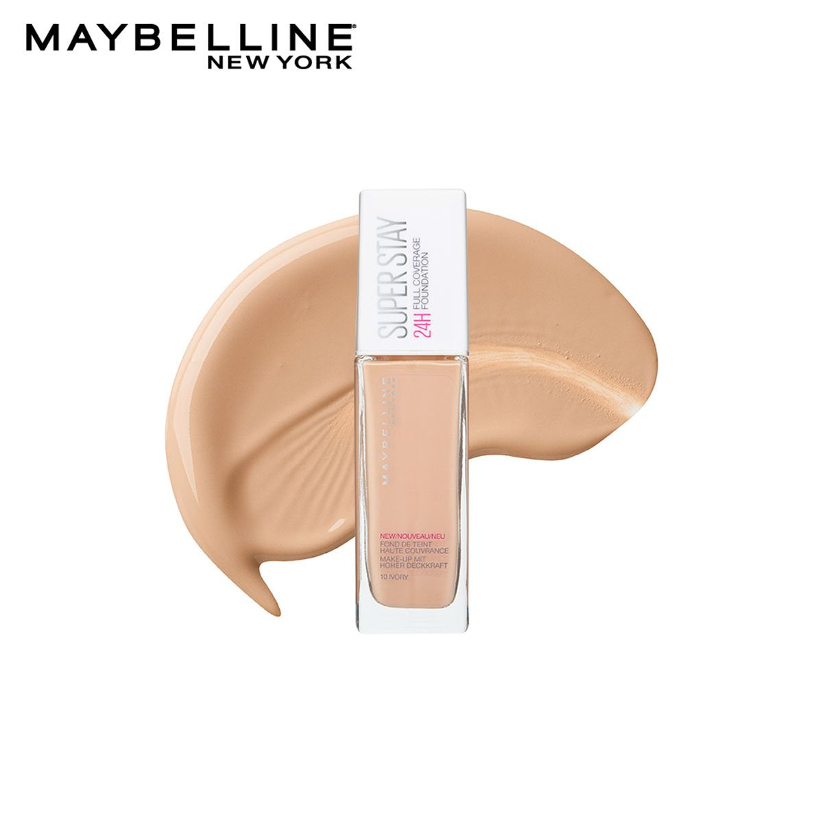 Maybelline - Superstay 24H Full Coverage Liquid Foundation - 10 Ivory