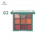 MISS ROSE 9 Colors Matte Pearlescent Powder Eyeshadow Palette