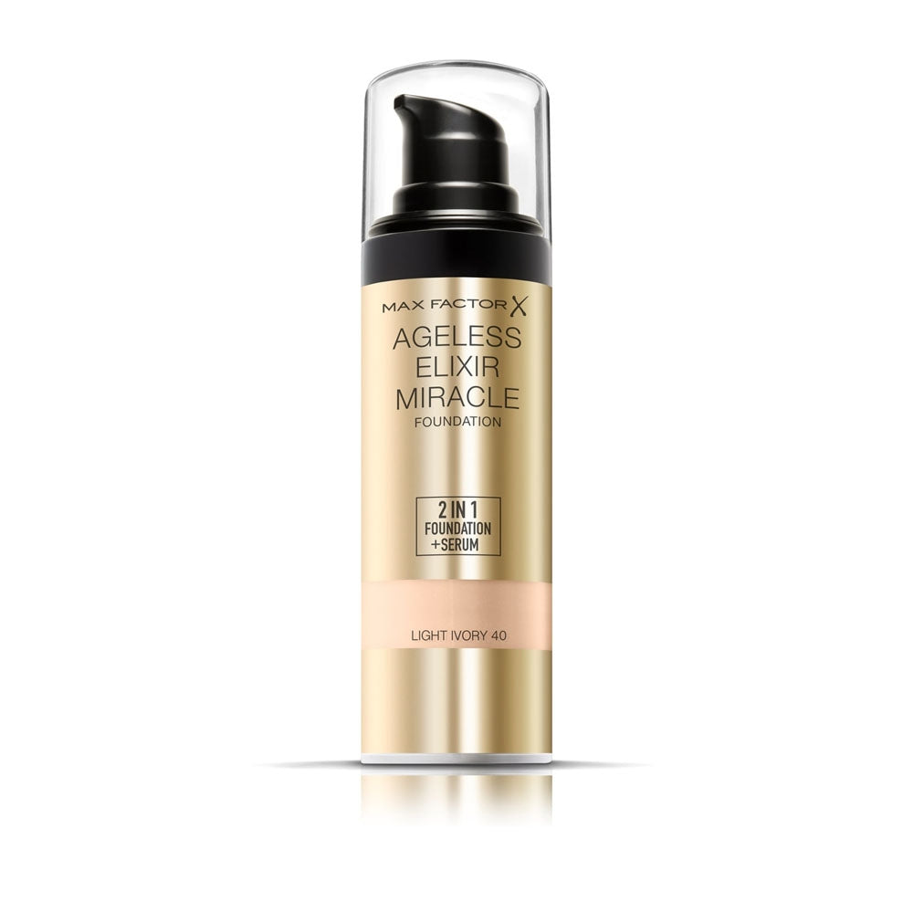 Max Factor - Ageless Elixir 2-In-1 Foundation + Serum - 40 Light Ivory