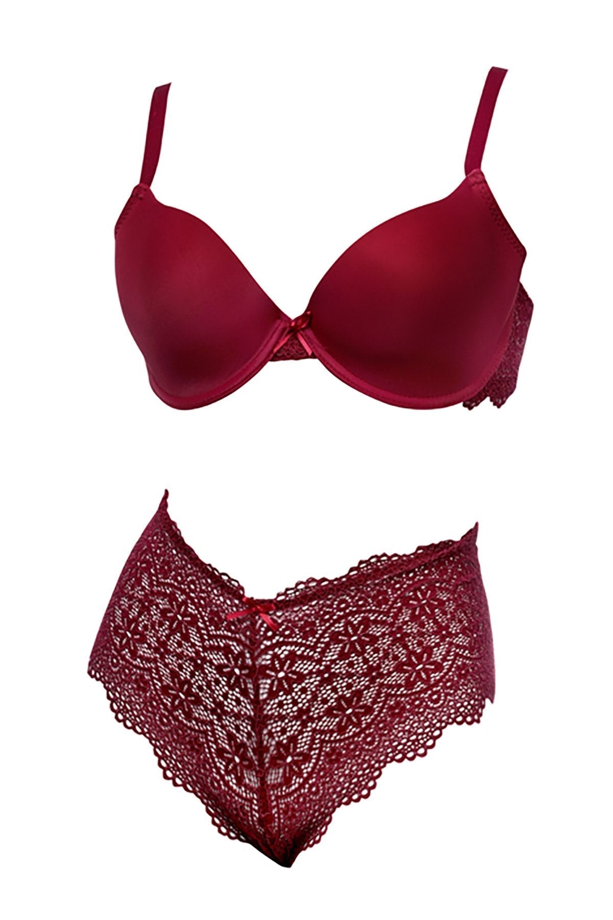 BLS - Fiona Wired And Padded Bra Set - Burgundy