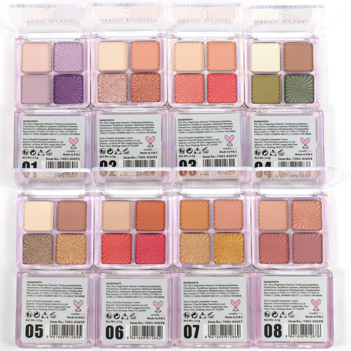 Miss rose Illusory Ice Cube 4-Color Eyeshadow Palette (Z2)