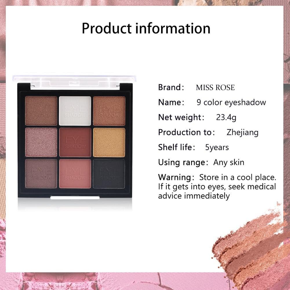 MISS ROSE 9 Color Shimmer Matte Eyeshadow Palette