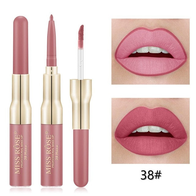 Miss Rose Matte lip Gloss + Liner 2 in 1