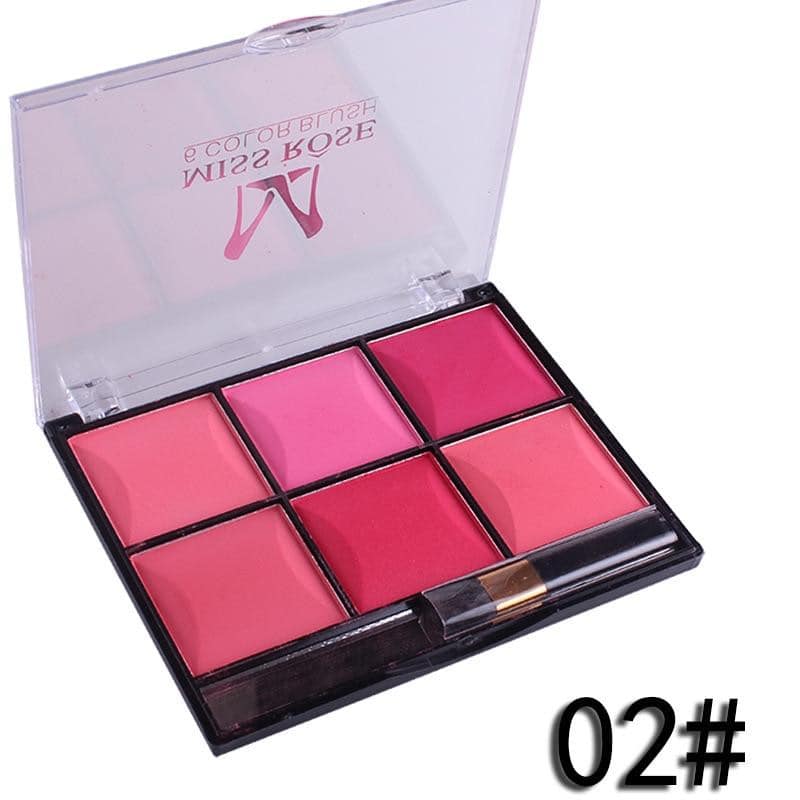 Miss Rose Makeup Blush Powder 6 Color Palette