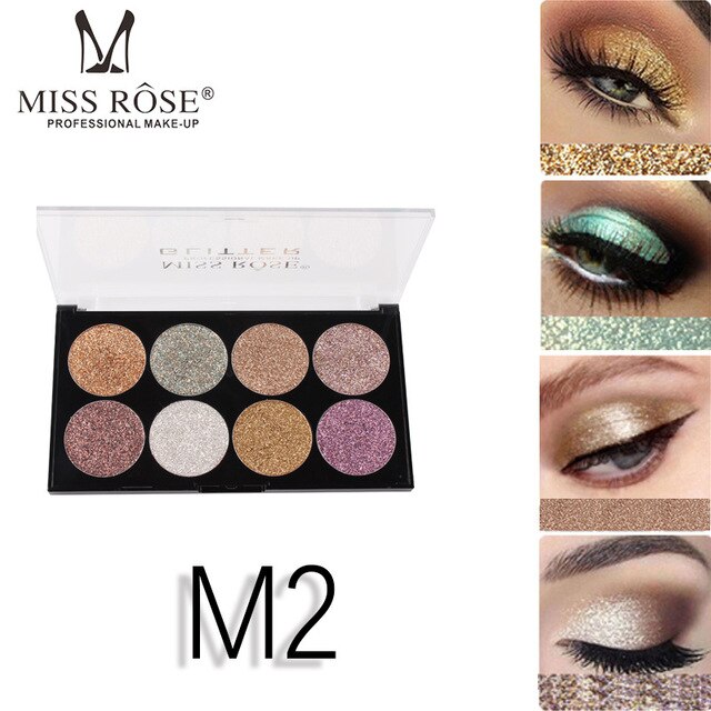 Miss Rose Makeup Palette 8 Color Glitter