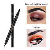 MISS ROSE Double Head 4 Fork Eyebrow Pencil 2 in 1 Black