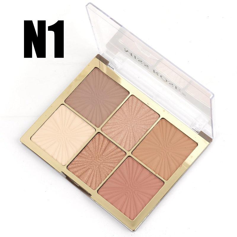 Missrose 6 color European Style Arch Face Palette